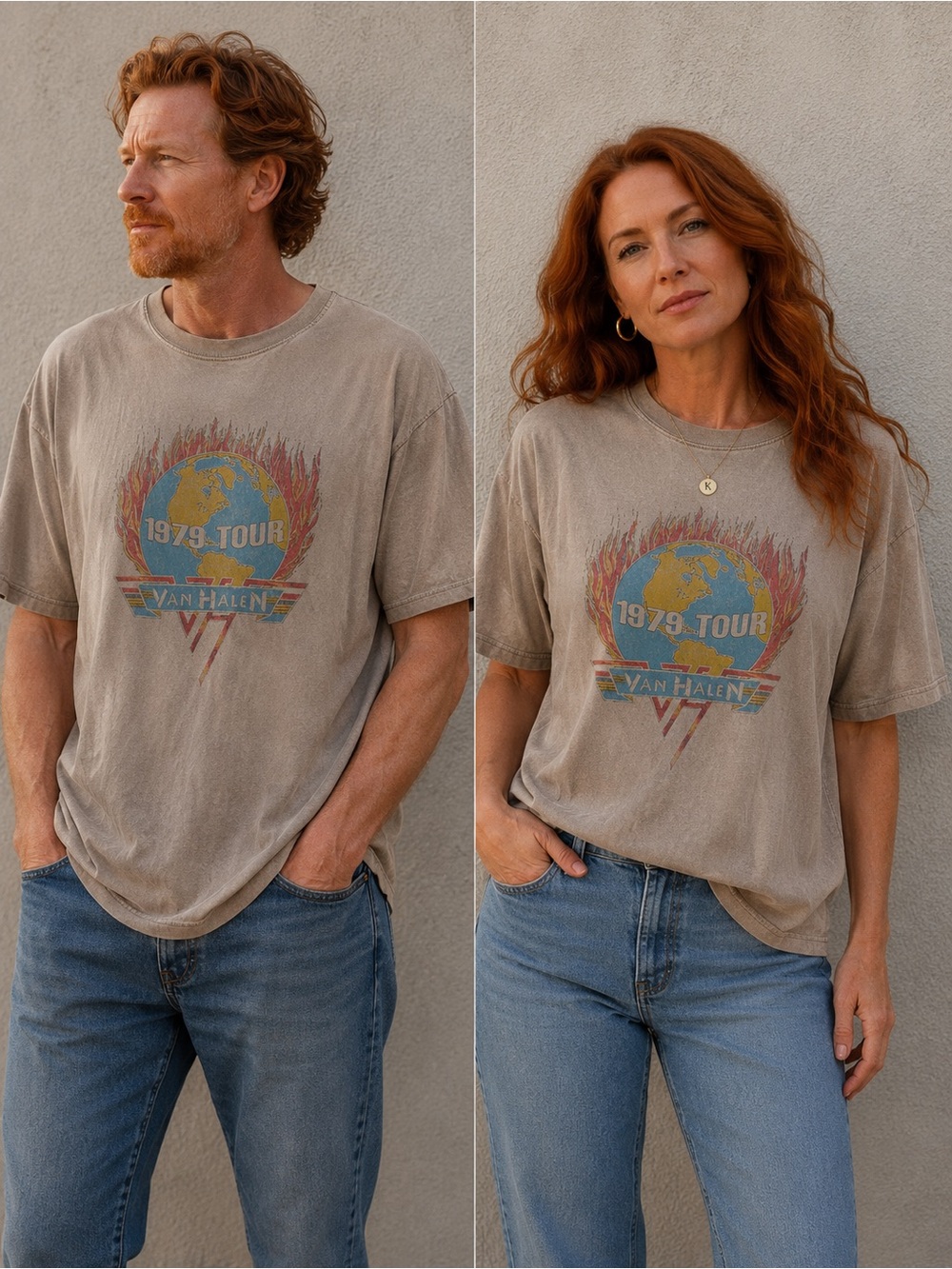 Van Halen 1979 Tour Short Sleeve Tee in Taupe